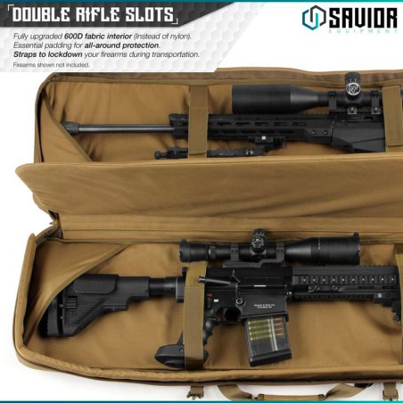 HOUSSE M4 SAVIOR URBAN WARFARE 46\'\' DOUBLE RIFLE TAN