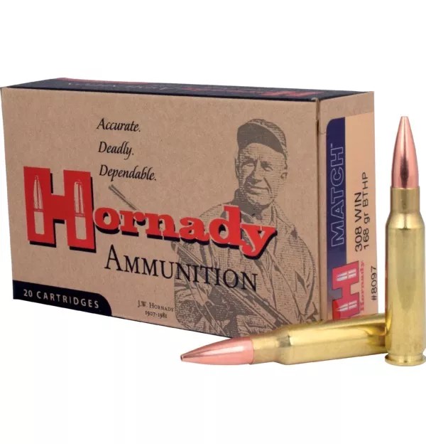 308 WIN HORNADY MATCH 168GR BTHP