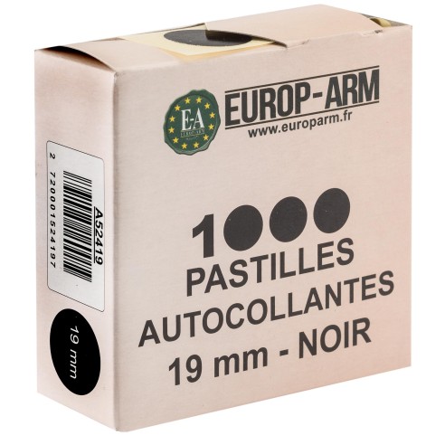 PASTILLES AUTOCOLLANTES 19mm NOIR