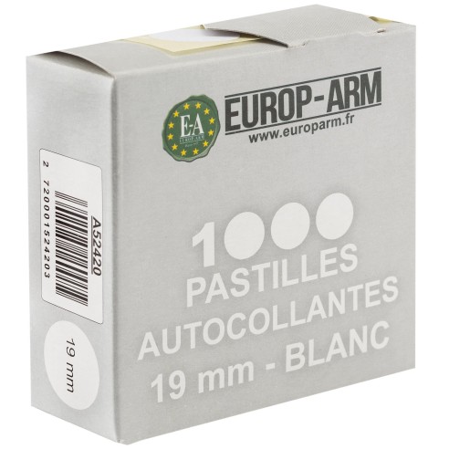 PASTILLES AUTOCOLLANTES 19mm BLANC