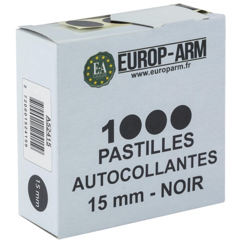 PASTILLES AUTOCOLLANTES 15mm NOIR