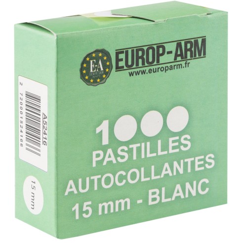 PASTILLES AUTOCOLLANTES 15mm BLANC