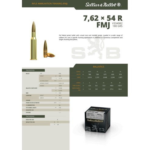 7.62X54R SELLIER BELLOT 11.7GR X50 VRAC+
