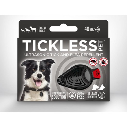 REPULSIF TIQUES POUR CHIEN A ULTRASON NOIR