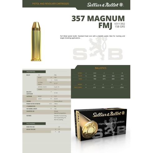 357 MAG SELLIER & BELLOT FMJ