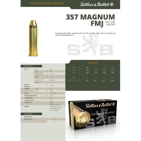 357 MAG SELLIER & BELLOT FMJ
