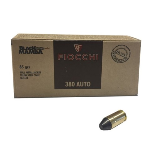 FIOCCHI CAL 380 AUTO FMJTC 85G BLACK MAMBA  X50