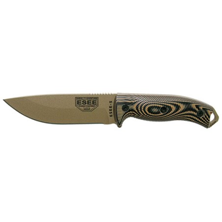COUTEAU ESEE 5 LAME EARTH COYOTE NOIR LAME 132mm