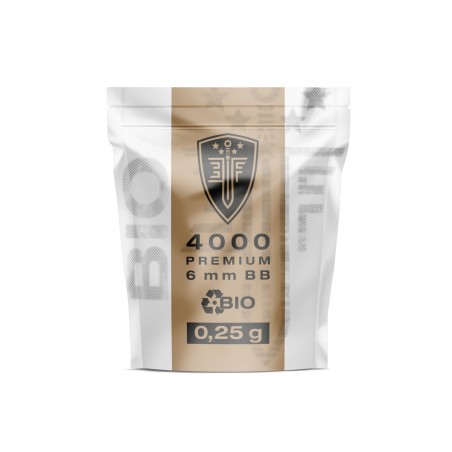 BILLES BBS 6MM ELITE FORCE BIO BLANCHE 0.25G SACHET X4000
