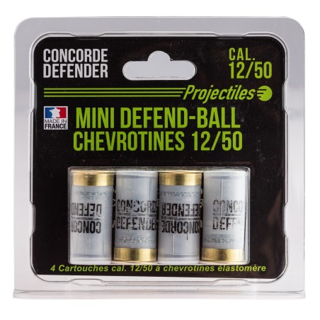 4 CARTOUCHES MINI DEFEND-BALL CHEVROTINES CAL 12/50