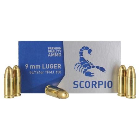 9X19 STV SCORPIO 124 GR FMJ BTE X50