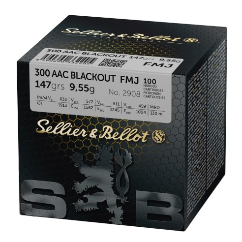 300 AAC BLACKOUT SELLIER BELLOT FMJ 147 GR BTE...