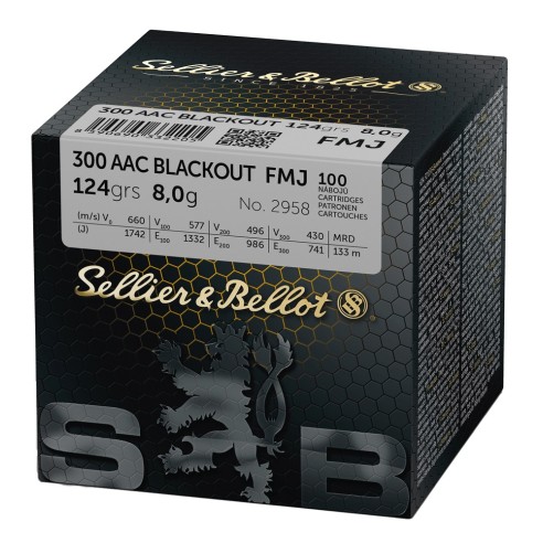 300 AAC BLACKOUT SELLIER BELLOT FMJ 124 GR BTE...