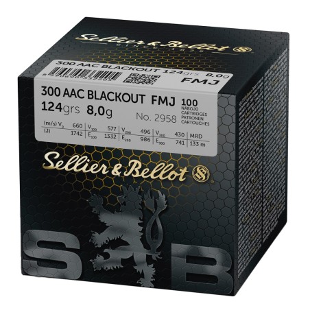 300 AAC BLACKOUT SELLIER BELLOT FMJ 124 GR BTE X100
