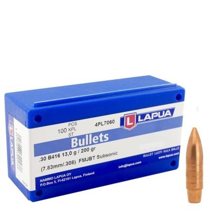 OGIVE LAPUA CAL 30 FMJBT SUBSONIC 200gr bte x100