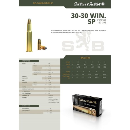 30-30 WIN SELLIER BELLOT SP 150GR