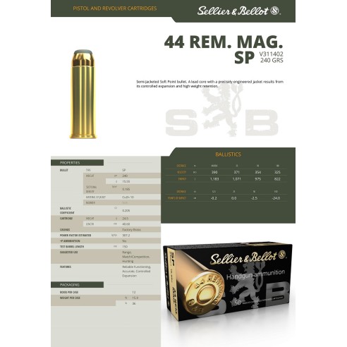 44 REM MAG SELLIER BELLOT SP 240G