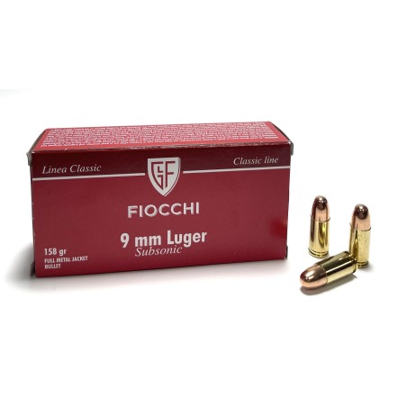 FIOCCHI 9X19 SUBSONIC FMJ 158GR