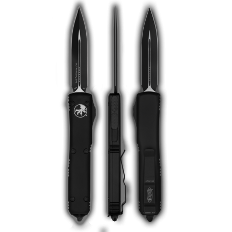 COUTEAU MICROTECH ULTRATECH 122-10  Lame double tranchant silver stonewash