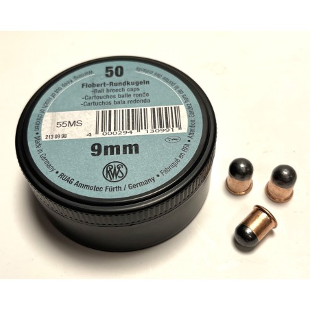 Boîte de 50 cartouches 9 mm Flobert balle ronde