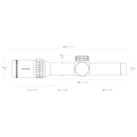 LUNETTE HAWKE FRONTIER 1-6X24 IR CIRCLE DOT