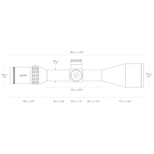 LUNETTE HAWKE SIDEWINDER 6-24X56 SF FFP H ALF MIL