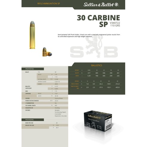 CART SB 30 M1 CARBINE FMJ